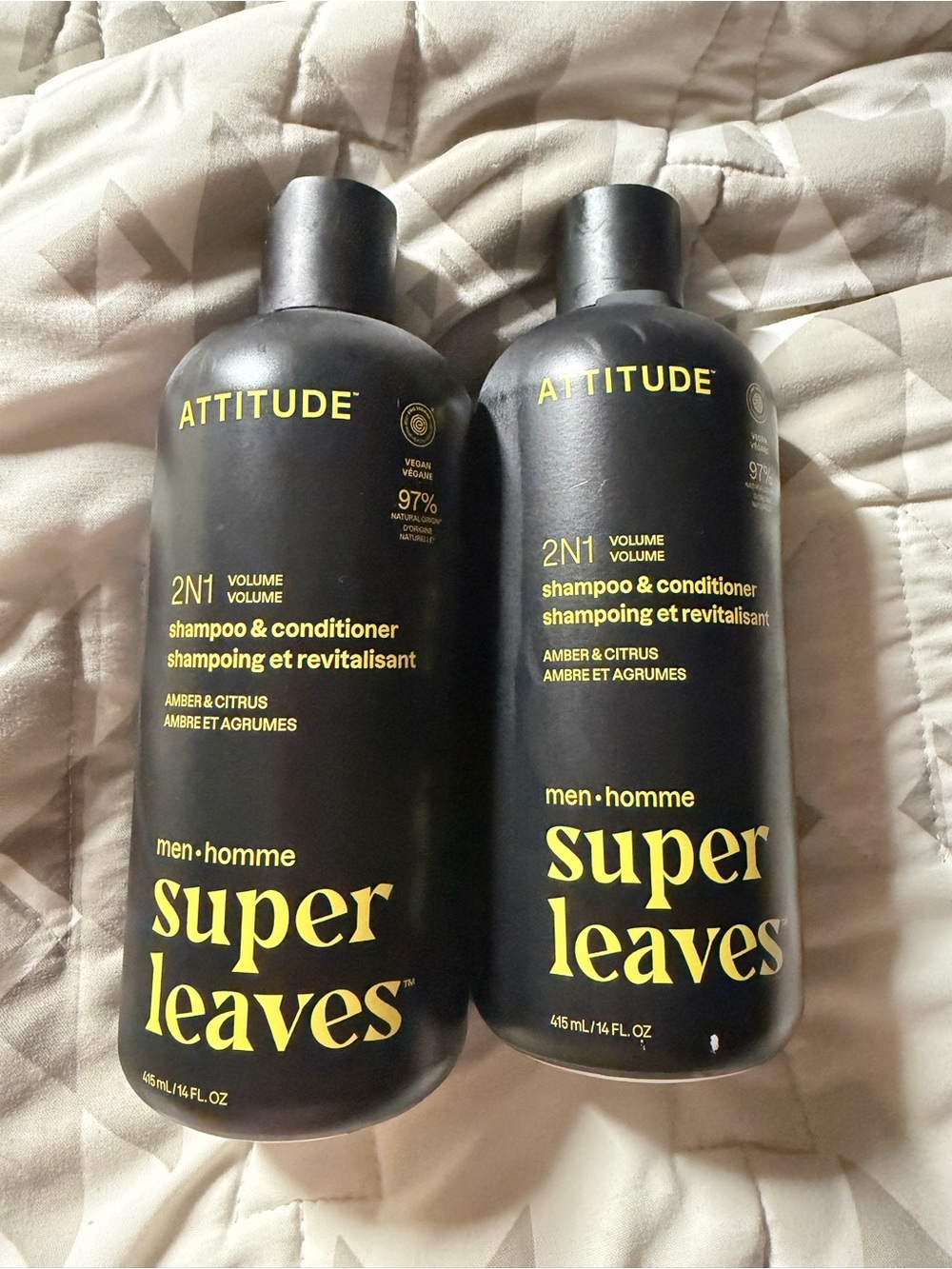NEW Men Attitude 2N1 Shampoo & Conditioner- 2 Bottles